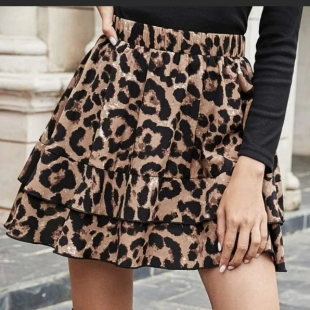Contemporary All over leopard Print Ruffled mini S - Picture 4 of 7